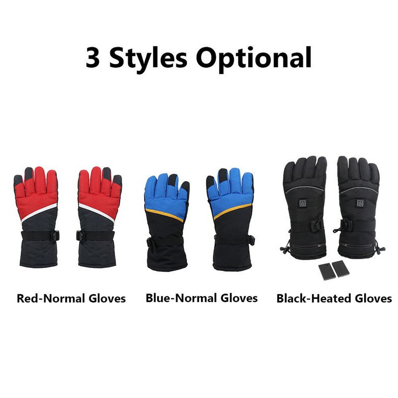 1 ζεύγος χειμερινά θερμότερα γάντια σκι για εξωτερικούς χώρους Θερμαινόμενα γάντια Ηλεκτρική θερμική οθόνη αφής