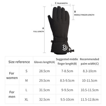 Ски ръкавици за мъже, жени, зимни топли, ветроустойчиви, водоустойчиви, сензорни, поларени, неплъзгащи се, сноуборд, моторни шейни, колоездене, ски ръкавици