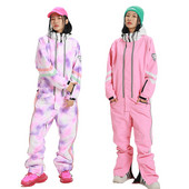 Vízálló női egyrészes síruha kapucnis női sízuhany, téli sport női hóruha Snowboard overál hegyi ruha