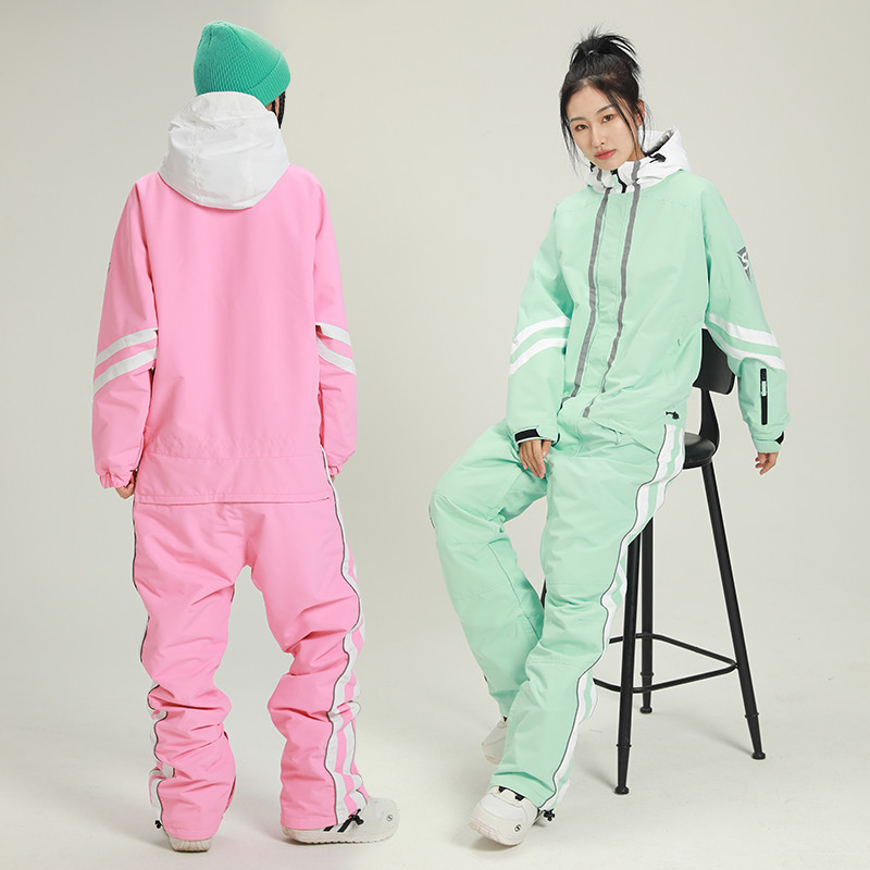 Vízálló női egyrészes síruha kapucnis női sízuhany, téli sport női hóruha Snowboard overál hegyi ruha
