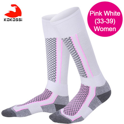 KoKossi lauko slidinėjimo kojinės ilgos aukšto vamzdžio žieminės storos šilto rankšluosčio apatinės alpinizmo snieglenčių sportinės kojinės suaugusiems vaikams