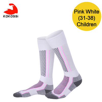KoKossi lauko slidinėjimo kojinės ilgos aukšto vamzdžio žieminės storos šilto rankšluosčio apatinės alpinizmo snieglenčių sportinės kojinės suaugusiems vaikams