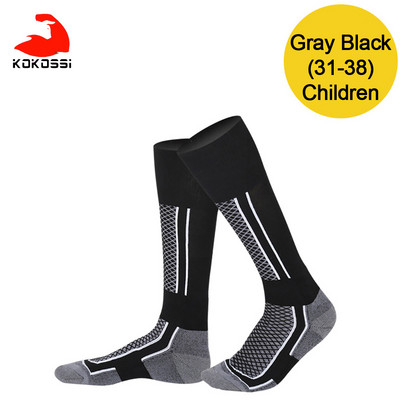 KoKossi lauko slidinėjimo kojinės ilgos aukšto vamzdžio žieminės storos šilto rankšluosčio apatinės alpinizmo snieglenčių sportinės kojinės suaugusiems vaikams