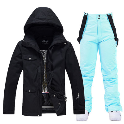 Új tiszta fehér női hóruha overál snowboard szettek 10k vízálló szélálló téli szuper meleg síjelmez síkabát