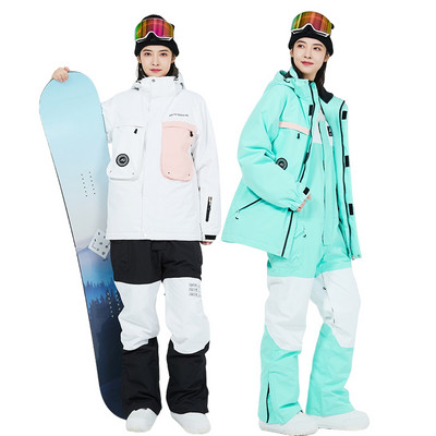 2022 Nový dámsky a pánsky lyžiarsky overal, zimný snowsuit, nepremokavý, snowboardingový, vetruodolný, udržiava hrejivý, pánska lyžiarska bunda a nohavice