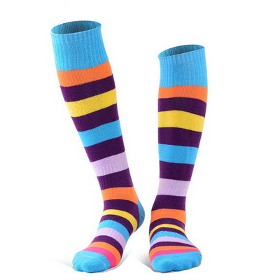 Vaikams šiltos žieminės slidinėjimo kojinės berniukams mergaitėms ilgos dryžuotos storos termo kojinės, skirtos riedučiams čiuožti snieglente, sniego sportinės kojinės