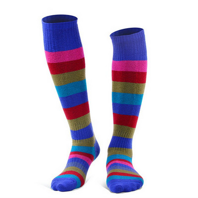 Vaikams šiltos žieminės slidinėjimo kojinės berniukams mergaitėms ilgos dryžuotos storos termo kojinės, skirtos riedučiams čiuožti snieglente, sniego sportinės kojinės