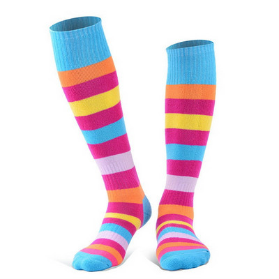 Vaikams šiltos žieminės slidinėjimo kojinės berniukams mergaitėms ilgos dryžuotos storos termo kojinės, skirtos riedučiams čiuožti snieglente, sniego sportinės kojinės