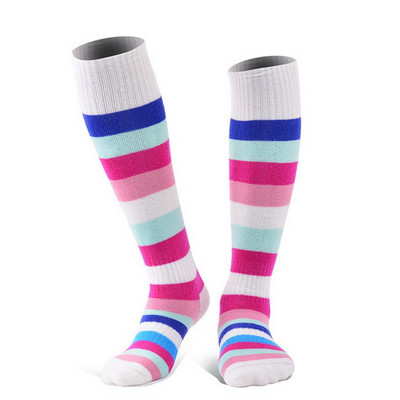 Vaikams šiltos žieminės slidinėjimo kojinės berniukams mergaitėms ilgos dryžuotos storos termo kojinės, skirtos riedučiams čiuožti snieglente, sniego sportinės kojinės