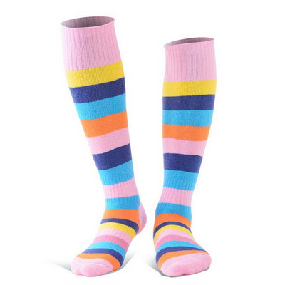 Vaikams šiltos žieminės slidinėjimo kojinės berniukams mergaitėms ilgos dryžuotos storos termo kojinės, skirtos riedučiams čiuožti snieglente, sniego sportinės kojinės