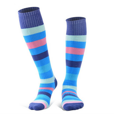 Vaikams šiltos žieminės slidinėjimo kojinės berniukams mergaitėms ilgos dryžuotos storos termo kojinės, skirtos riedučiams čiuožti snieglente, sniego sportinės kojinės