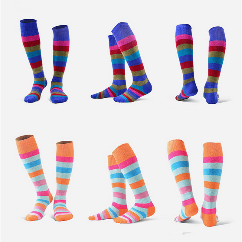 Vaikams šiltos žieminės slidinėjimo kojinės berniukams mergaitėms ilgos dryžuotos storos termo kojinės, skirtos riedučiams čiuožti snieglente, sniego sportinės kojinės