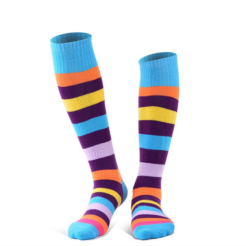 Vaikams šiltos žieminės slidinėjimo kojinės berniukams mergaitėms ilgos dryžuotos storos termo kojinės, skirtos riedučiams čiuožti snieglente, sniego sportinės kojinės