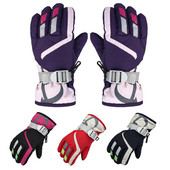 Vilna, atspari vėjui, vandeniui atspari, šilta slidinėjimo atrakcionai Vaikiški slidinėjimo pirštinės mergaitėms berniukams šiltos žieminės pirštinės lauke storos snieglenčių pirštinės