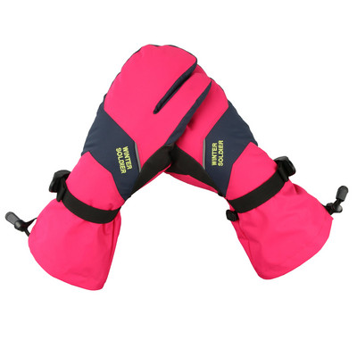 Naujos 3 pirštų vandeniui atsparios žieminės vyriškos moteriškos slidinėjimo pirštinės su jutikliniu ekranu šiltos slidinėjimo snieglenčių pirštinės