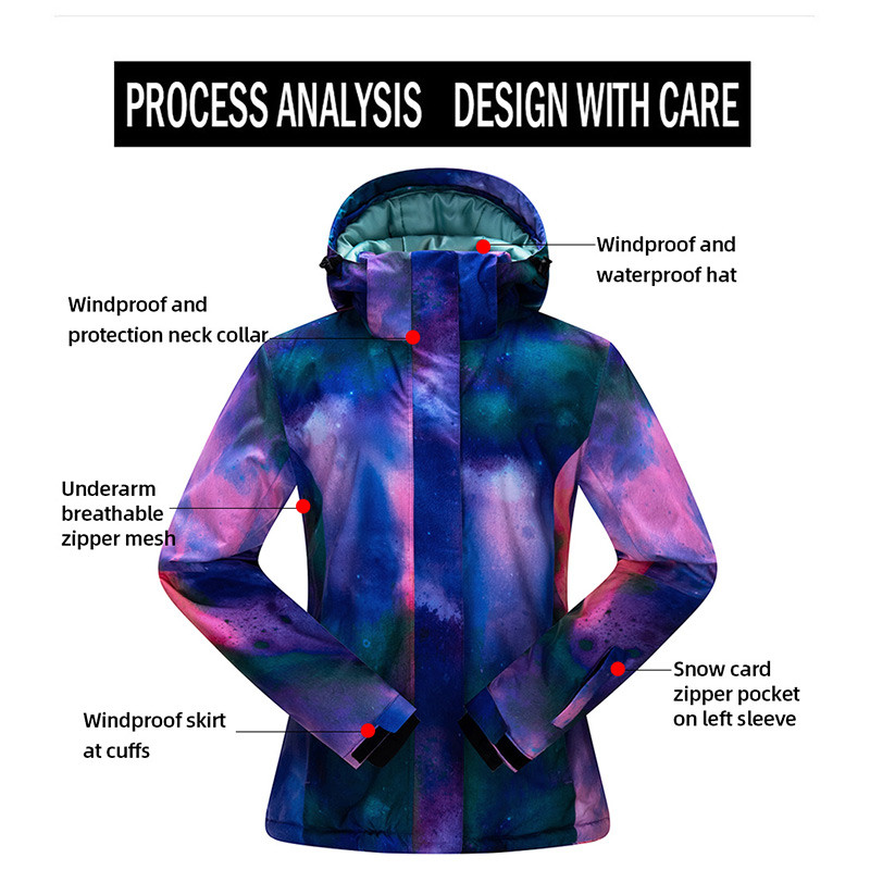 Moteriška slidinėjimo striukė slidinėjimo kelnės žieminė, atspari vėjui, vandeniui atspari, kvėpuojanti, šilta moteriška snieglenčių striukė Snieglenčių kelnės Nauja slidinėjimo įranga