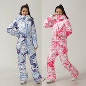 Žiemos moterų snieglenčių sportinis kombinezonas, storas šiltas moteriškas sniego kostiumas.