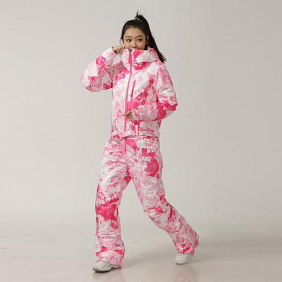 Žiemos moterų snieglenčių sportinis kombinezonas, storas šiltas moteriškas sniego kostiumas.