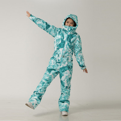 Žiemos moterų snieglenčių sportinis kombinezonas, storas šiltas moteriškas sniego kostiumas.