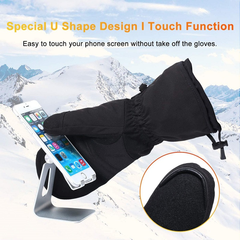 Savior Heat Heat Žiemos šildomos pirštinės kumštinės pirštinės vyrams Moteriškos Sulaiko šilumą Šildomos slidės Įkraunamos baterijos Lauko sportinės pirštinės S66E