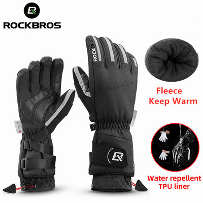 ROCKBROS Mănuși de schi Mănuși de snowboard Mănuși de iarnă pentru motocicletă pentru motocicletă și impermeabilă pentru zăpadă unisex