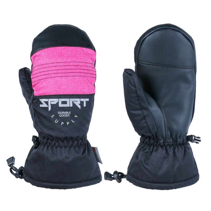 Mănuși de schi și zăpadă rezistente la apă de iarnă Smartphone roz, ecran tactil, bărbați, femei, mănuși de schi calde