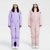 Zimné športové nepremokavé lyžiarske overaly pre ženy s kapucňou, horské ženy, jednodielne zimné overaly, dámske snowboardové overaly, teplé overaly