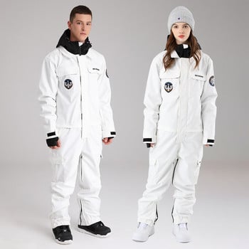 Γυναικεία αθλητική κουκούλα One Piece Snowsuit Αδιάβροχη ανδρική φόρμα για snowboard Mountain Coterminous Skiing Ολόσωμη φόρμα αλπικής