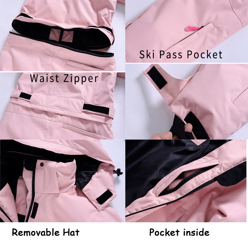 2022 m. žiemos moteriškas vientisas slidinėjimo kostiumas nuo vėjo sportinis moteriškas kombinezonas lauke, moteriški sniego kostiumai, neperšlampami mergaičių kombinezonai