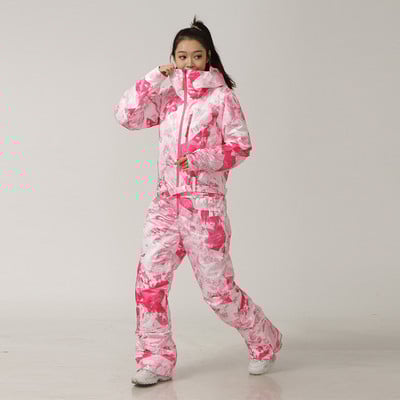 Teplá dámska zimná kombinéza s kapucňou, dámska súprava, lyžiarska kombinéza, športová snowboardingová kombinéza, dámska zimná alpská izolovaná kombinéza