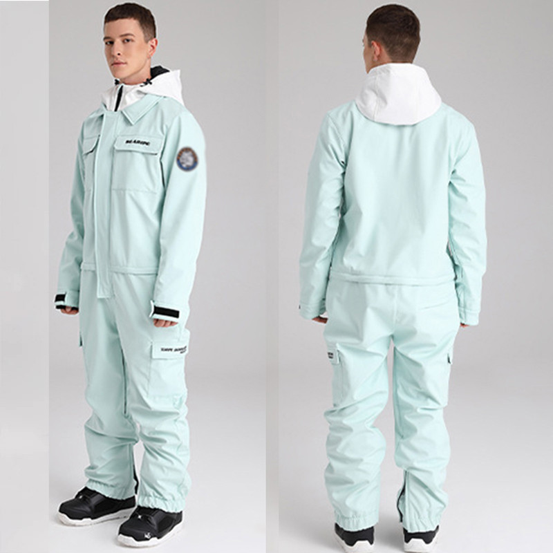 2022 m. naujas žieminis slidinėjimo kostiumas moteriškas šiltas lauko snieglenčių striukė Vyriškas kombinezonas vientisas slidinėjimo kostiumas, atsparus vandeniui su gobtuvu