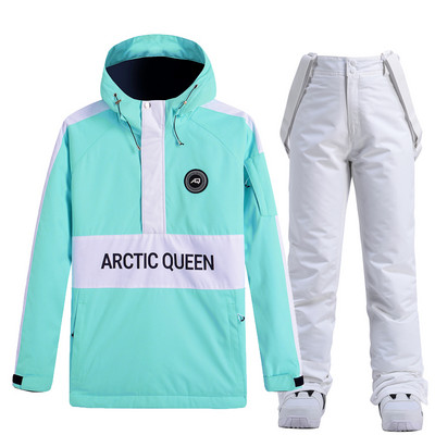 Naujas berniukų ir mergaičių slidinėjimo kostiumas, neperšlampamas kelnės + striukės komplektas, žieminis sniego kostiumas, atsparus vėjui, vandeniui atsparus snieglentei, stori drabužiai, slidinėjimo kostiumas
