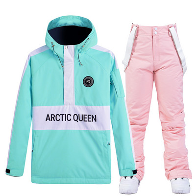 Naujas berniukų ir mergaičių slidinėjimo kostiumas, neperšlampamas kelnės + striukės komplektas, žieminis sniego kostiumas, atsparus vėjui, vandeniui atsparus snieglentei, stori drabužiai, slidinėjimo kostiumas