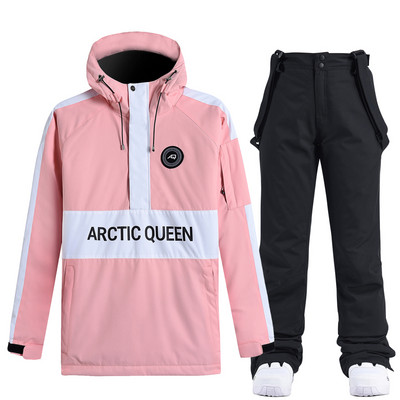 Naujas berniukų ir mergaičių slidinėjimo kostiumas, neperšlampamas kelnės + striukės komplektas, žieminis sniego kostiumas, atsparus vėjui, vandeniui atsparus snieglentei, stori drabužiai, slidinėjimo kostiumas