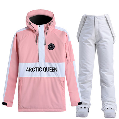 Naujas berniukų ir mergaičių slidinėjimo kostiumas, neperšlampamas kelnės + striukės komplektas, žieminis sniego kostiumas, atsparus vėjui, vandeniui atsparus snieglentei, stori drabužiai, slidinėjimo kostiumas