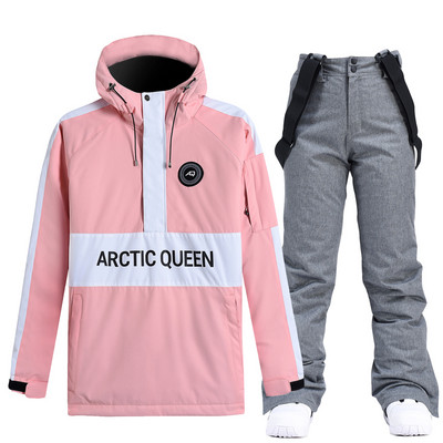 Naujas berniukų ir mergaičių slidinėjimo kostiumas, neperšlampamas kelnės + striukės komplektas, žieminis sniego kostiumas, atsparus vėjui, vandeniui atsparus snieglentei, stori drabužiai, slidinėjimo kostiumas