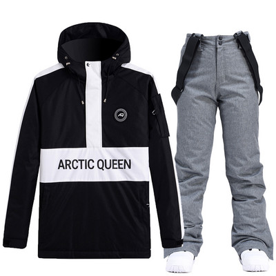 Naujas berniukų ir mergaičių slidinėjimo kostiumas, neperšlampamas kelnės + striukės komplektas, žieminis sniego kostiumas, atsparus vėjui, vandeniui atsparus snieglentei, stori drabužiai, slidinėjimo kostiumas