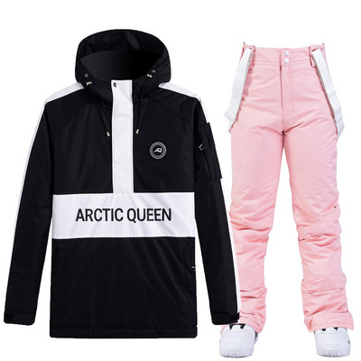 Naujas berniukų ir mergaičių slidinėjimo kostiumas, neperšlampamas kelnės + striukės komplektas, žieminis sniego kostiumas, atsparus vėjui, vandeniui atsparus snieglentei, stori drabužiai, slidinėjimo kostiumas