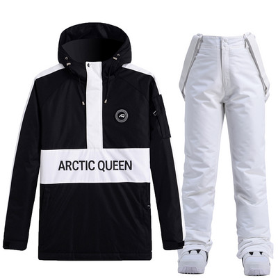 Naujas berniukų ir mergaičių slidinėjimo kostiumas, neperšlampamas kelnės + striukės komplektas, žieminis sniego kostiumas, atsparus vėjui, vandeniui atsparus snieglentei, stori drabužiai, slidinėjimo kostiumas