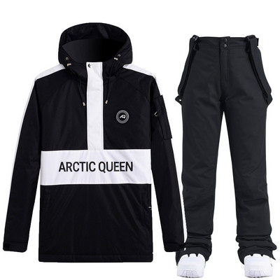 Naujas berniukų ir mergaičių slidinėjimo kostiumas, neperšlampamas kelnės + striukės komplektas, žieminis sniego kostiumas, atsparus vėjui, vandeniui atsparus snieglentei, stori drabužiai, slidinėjimo kostiumas