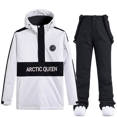 Naujas berniukų ir mergaičių slidinėjimo kostiumas, neperšlampamas kelnės + striukės komplektas, žieminis sniego kostiumas, atsparus vėjui, vandeniui atsparus snieglentei, stori drabužiai, slidinėjimo kostiumas