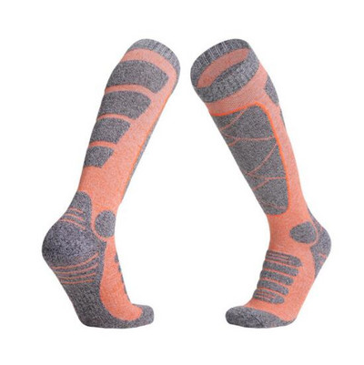 Žieminės medvilninės moteriškos šiluminės slidinėjimo kojinės lauke šiltos sportinės sustorėjusios alpinizmo kojinės rankšluosčio apačios ilgos vamzdinės termokojinės