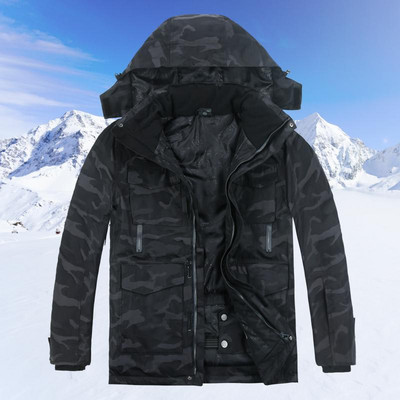 WINTER Costum de schi pentru bărbați rezistent la vânt O singură pereche de seturi de schi Jachetă+pantaloni Coeficient de impermeabilitate 15k Camuflaj Seturi de schi pentru bărbați
