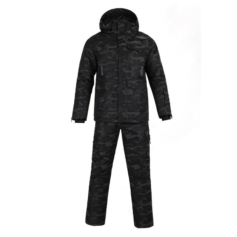 WINTER Costum de schi pentru bărbați rezistent la vânt O singură pereche de seturi de schi Jachetă+pantaloni Coeficient de impermeabilitate 15k Camuflaj Seturi de schi pentru bărbați