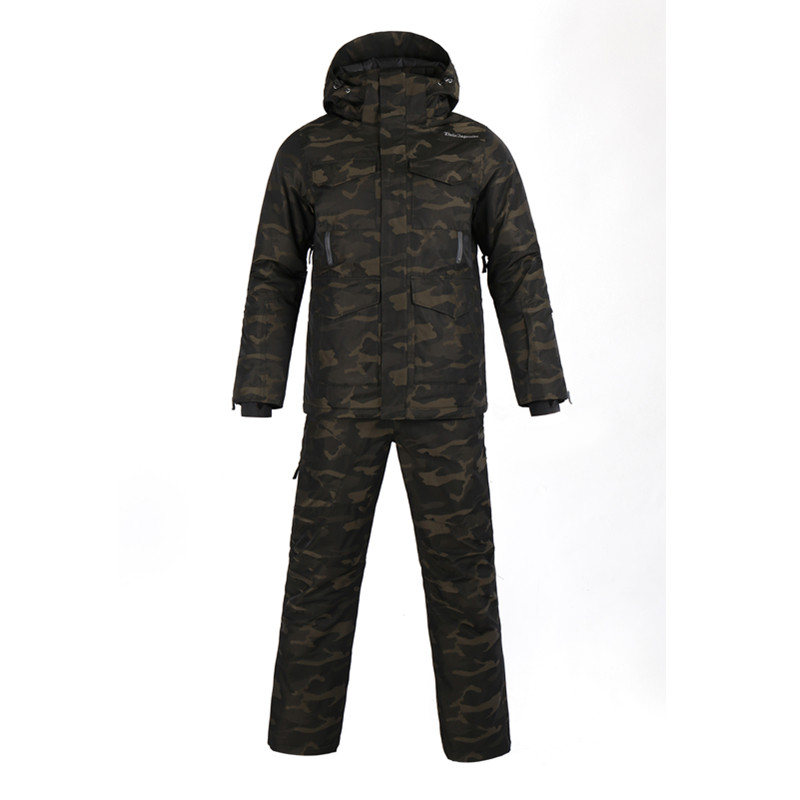 WINTER Costum de schi pentru bărbați rezistent la vânt O singură pereche de seturi de schi Jachetă+pantaloni Coeficient de impermeabilitate 15k Camuflaj Seturi de schi pentru bărbați