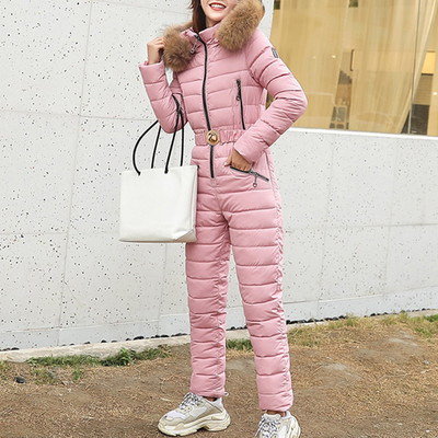 Moterų slidinėjimo liuksai Madingi, vandeniui atsparūs medvilniniai paminkštinimai, atsparūs vėjui, kasdienis storas karšto snieglenčių slidinėjimo kostiumas, lauko sportinis slidinėjimo kostiumas su užtrauktuku