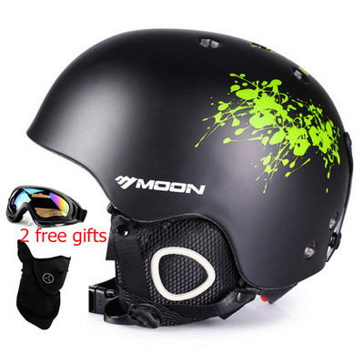 Certificare Moon CE PC+EPS Cască de schi pentru adulți Bărbați Femei Patinaj Skateboard Cască de zăpadă Căști de sport pentru snowboard cu ochelari de protecție