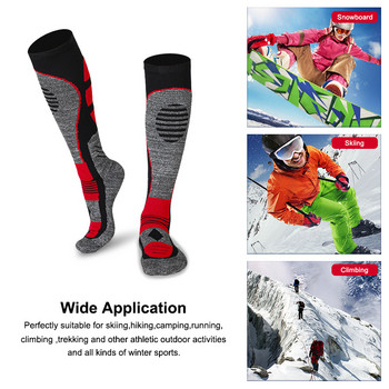 Чорапи за сноуборд X-Tiger Мъжки зимни топли топлинни ски чорапи Дълги крачоли Чорапи Дебел памучен спорт Колоездене Ски чорапи