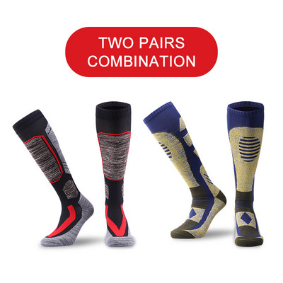 X-Tiger Șosete pentru snowboard Bărbați, iarnă, căldură, șosete termice de schi, încălzitoare lungi pentru picioare Șosete din bumbac gros, sport, ciclism, schi, șosete antiderapante