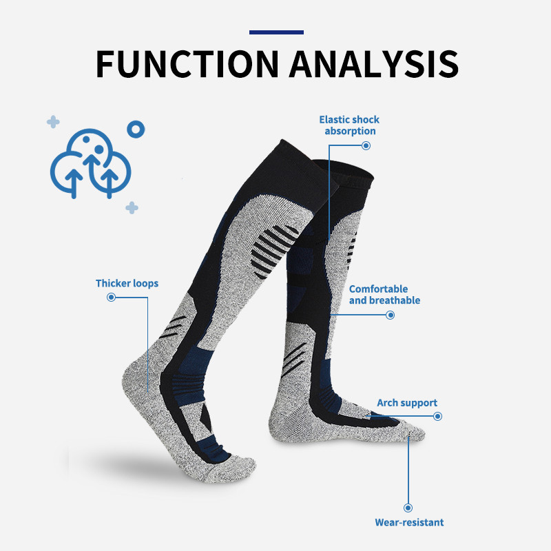 X-Tiger Șosete pentru snowboard Bărbați, iarnă, căldură, șosete termice de schi, încălzitoare lungi pentru picioare Șosete din bumbac gros, sport, ciclism, schi, șosete antiderapante